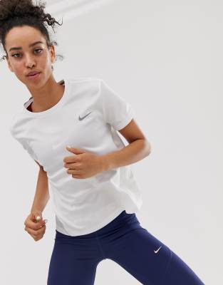 Nike Running Miler Tshirt In White ASOS & Cash Back