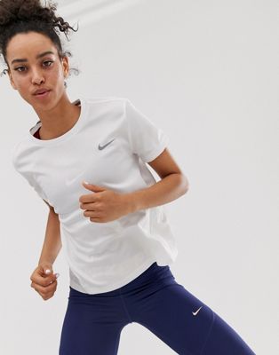 Nike Running miler t-shirt in white | ASOS