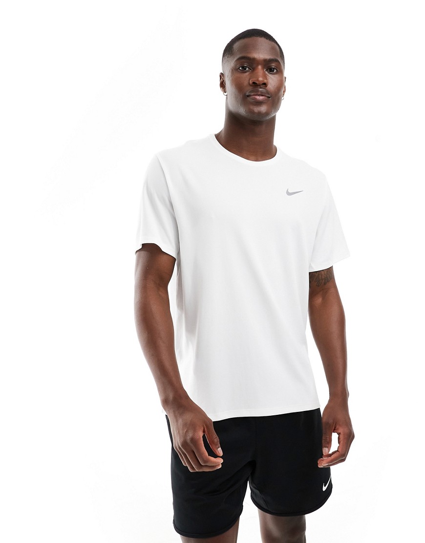 Nike Running Miler t-shirt in white