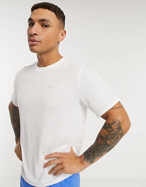Nike Running Miler t-shirt in white