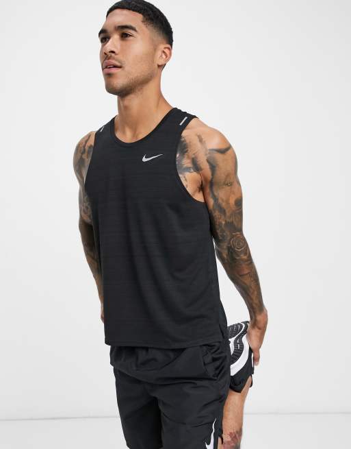 Nike Running miler tank in black | ASOS