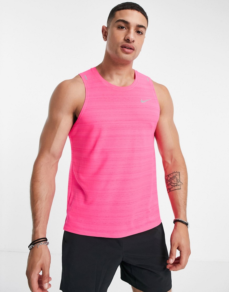 Nike Running Miler tank in bright pink