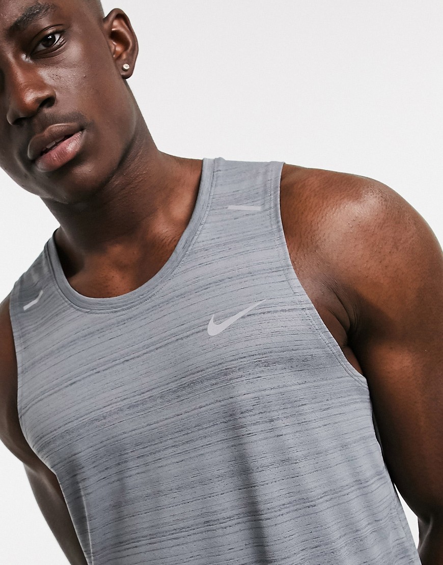 Nike Running miler tank in gray-Grey