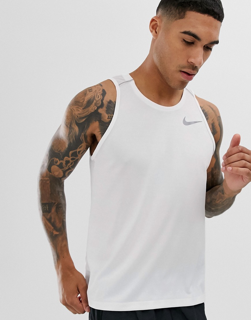 Nike Miler Tank In White