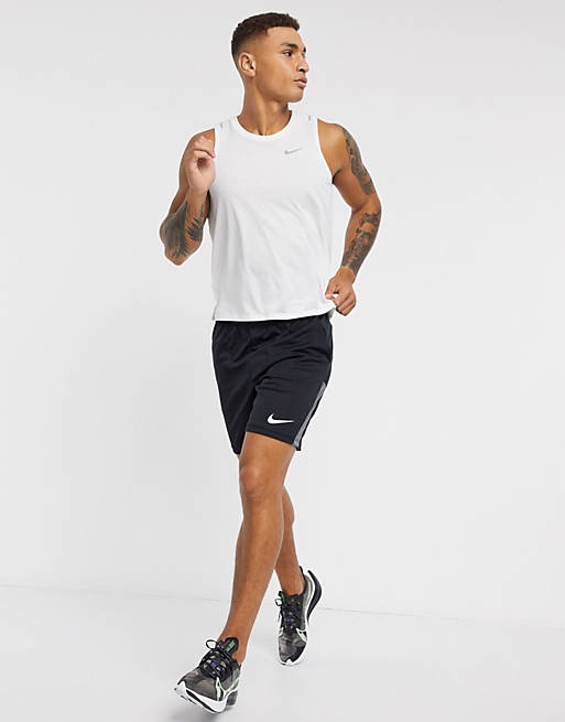 Men Nike Running miler tank in white 