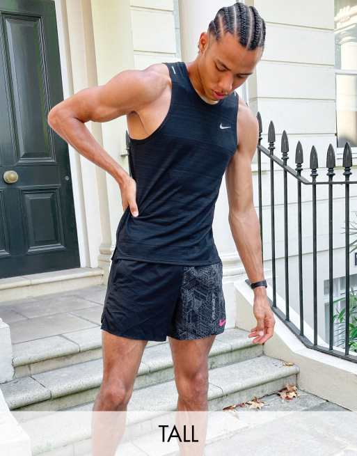 Nike Running Miler tank top in black ASOS