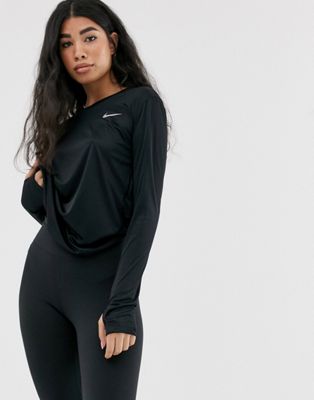 Tops Nike Running - Miler - Top à manches longues - Noir