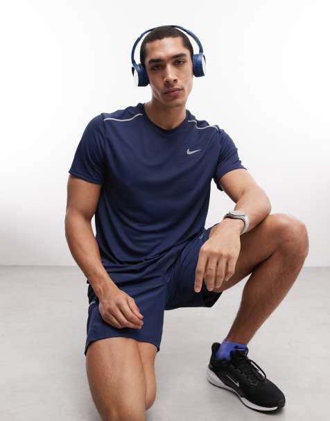 Nike Running - Miler - UV Dri-FIT - T-shirt in marineblauw - view 1