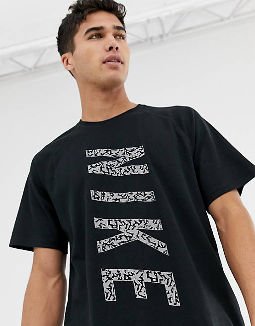 Nike Running Miler Waffle Texture T-Shirt In Black 929475-010 | ASOS