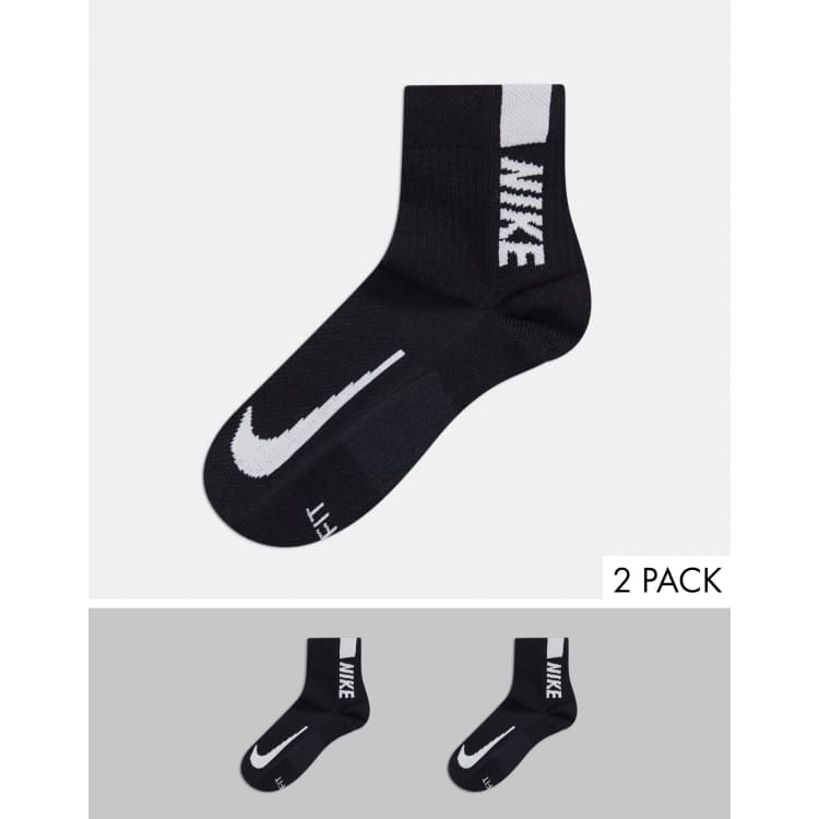 Nike Men's Run Multiplier Ankle Socks , Moisture-Wicking, 2-Pack