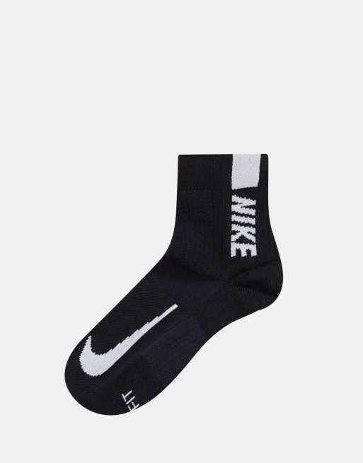 Seguro Categoría bicicleta Nike Running Multiplier 2 pack ankle socks in black | ASOS