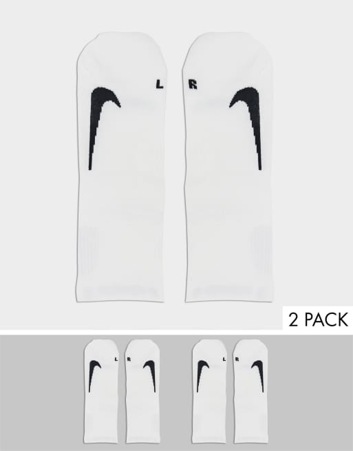 Nike Running Multiplier 2-pack invisible socks in white