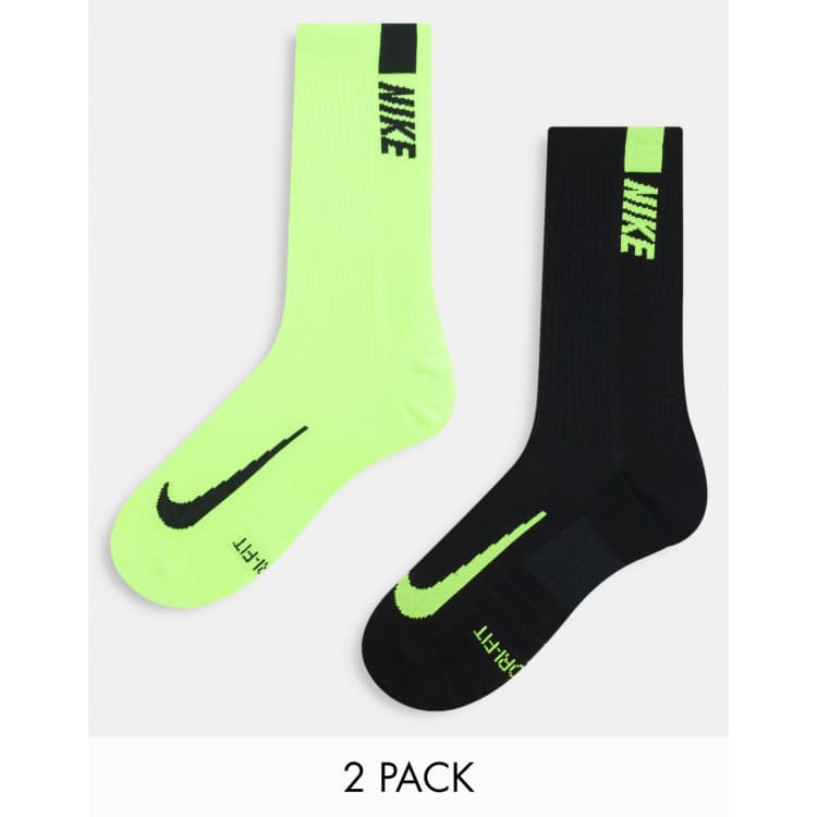 nike elite socks black and neon green