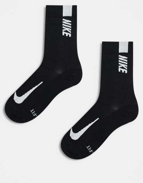 Nike Running Multiplier 2 pack crew socks in black - view 1