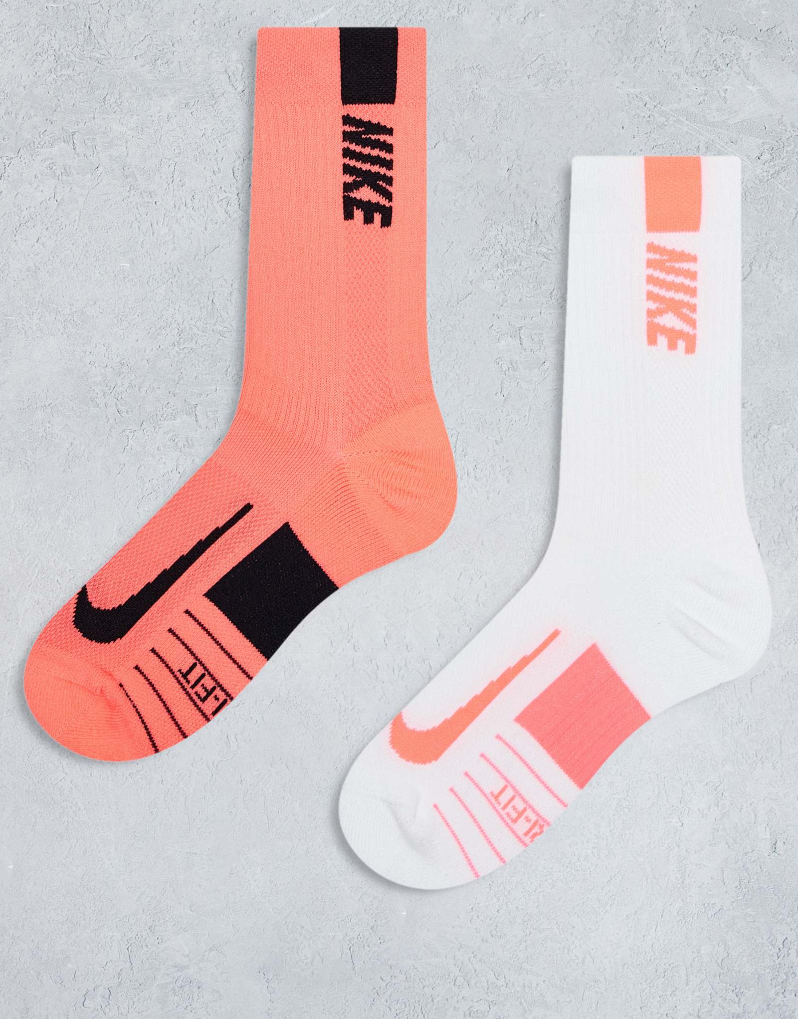 Носки Nike Running Multiplier 2 pack crew розового и белого цветов