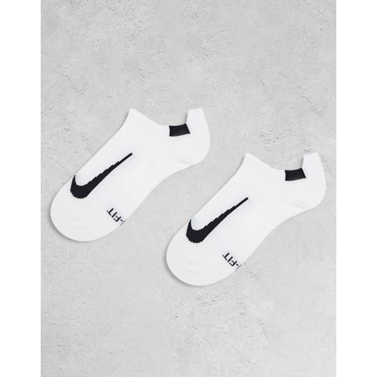 Nike Running Multiplier 2 pack no show socks in white ASOS