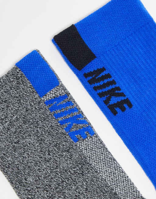 Nike Running – Multiplier – Grå och blå sportstrumpor, 2-pack , 4 av 4