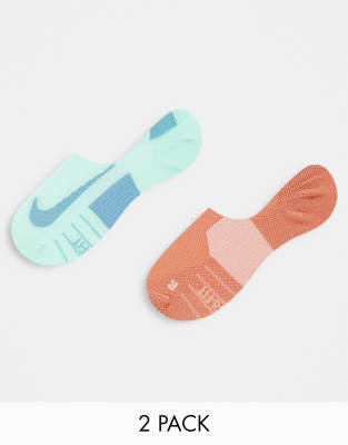 Nike Running Multiplier No-Show 2 pairs of unisex socks in blue - ASOS Price Checker