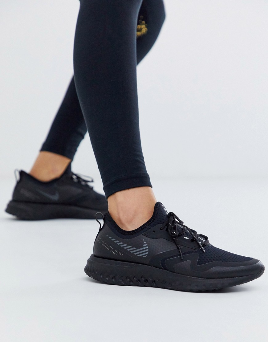 Nike Running – Odyssey React 2 Shield – Svarta träningsskor