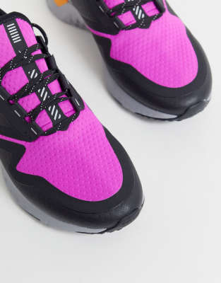 nike running odyssey react 2 shield trainers in fire pink