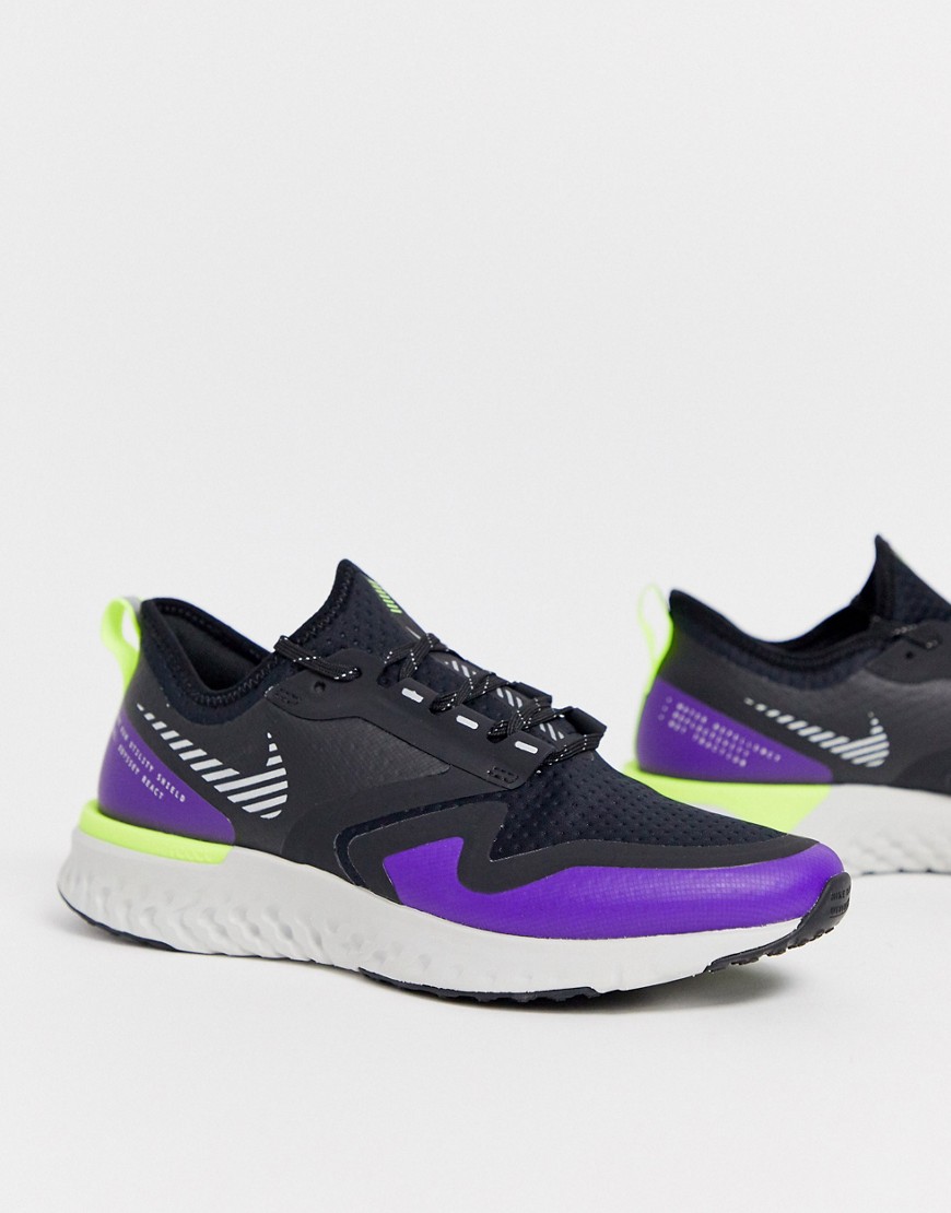 Nike Running odyssey react 2 shield trainers in purple