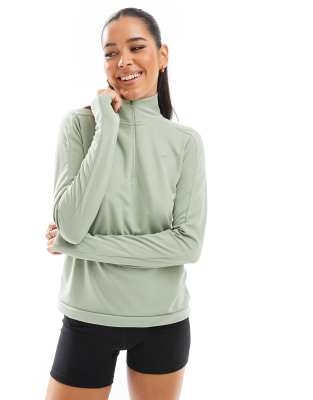 Nike Running Pacer 1/4 zip sweatshirt in light green