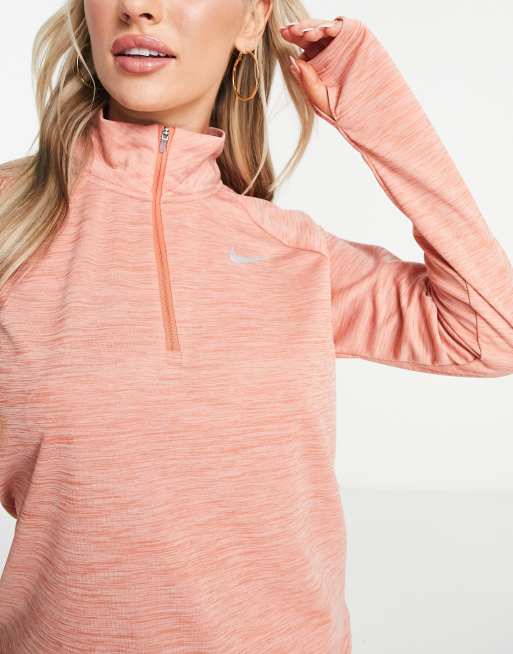 Nike Running - Pacer - Couche intermédiaire à demi-fermeture éclair en tissu Dri-FIT - Rose, 3 de 4