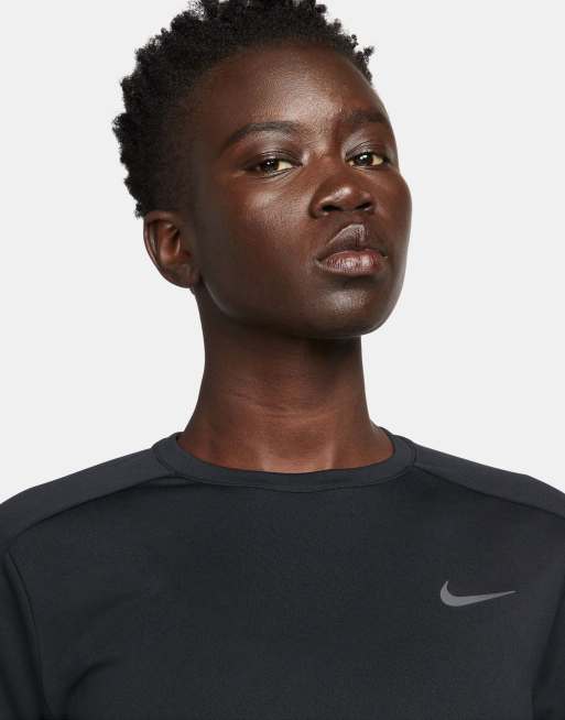 Nike Running Pacer crew neck long sleeve top in black