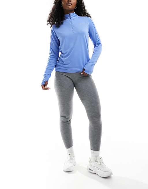 Nike Running Pacer Dri FIT 1 4 zip long sleeve top in light blue