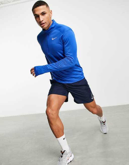 Nike Running Pacer Dri-FIT 1/4 zip top in blue, 4 of 4