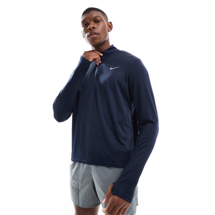 Nike Running Pacer Dri-FIT 1/4 zip top in navy | ASOS
