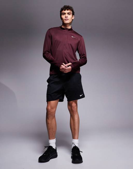 Nike Running – Pacer Dri-FIT – Bordowy top z suwakiem pod szyją, 4 z 4