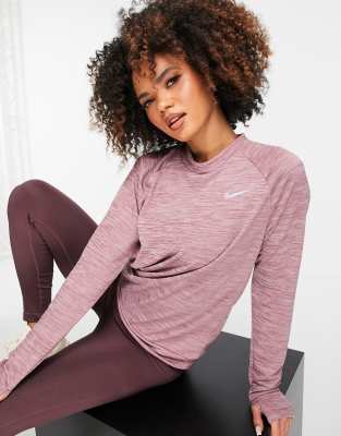 nike running pacer crew top pink