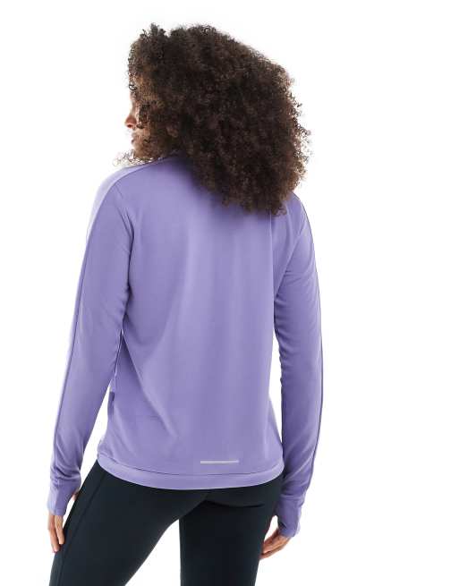 Nike Running Pacer Dri-FIT half zip long sleeved top in lilac, 4 of 4