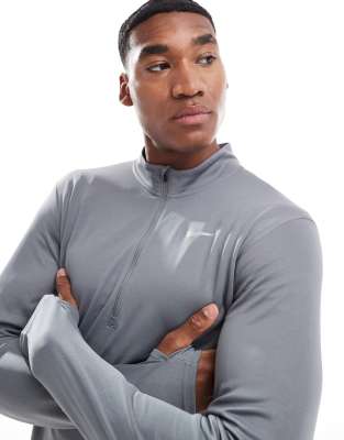 Nike Running Nike Running Pacer Dri-FIT half zip longsleeve top in grey