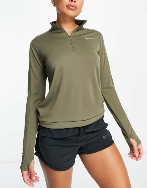 Nike khaki half cheap zip women's