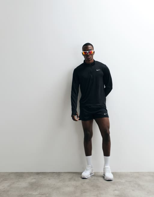 Nike Running – Pacer Dri-FIT – Langärmliges Oberteil in Schwarz mit kurzem Reißverschluss, 3 von 5