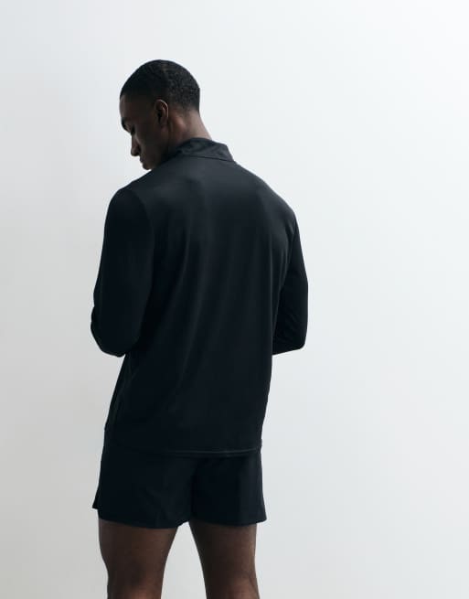 Nike Running – Pacer Dri-FIT – Langärmliges Oberteil in Schwarz mit kurzem Reißverschluss, 5 von 5
