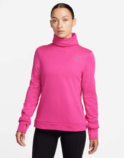 Nike Running Pacer Dri Fit long sleeve top in fierce pink ASOS