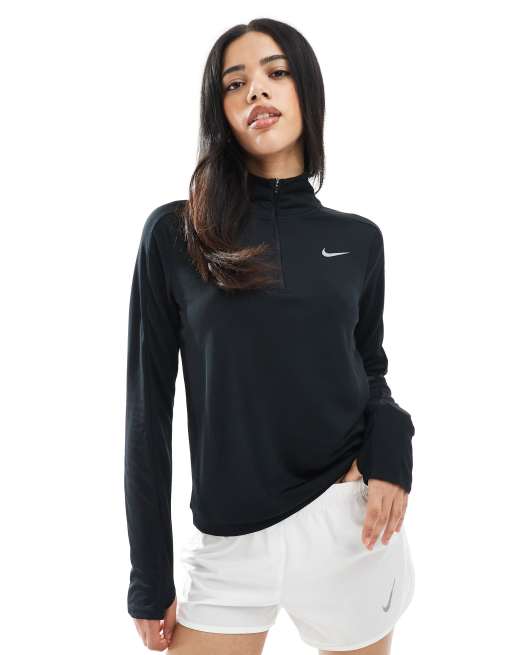 Nike Running – Pacer Dri-FIT – Svart, långärmad topp med kort dragkedja, 4 av 4