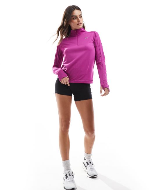 Nike Running – Pacer Dri-FIT – Sweatshirt in Lila mit kurzem Reißverschluss, 2 von 4