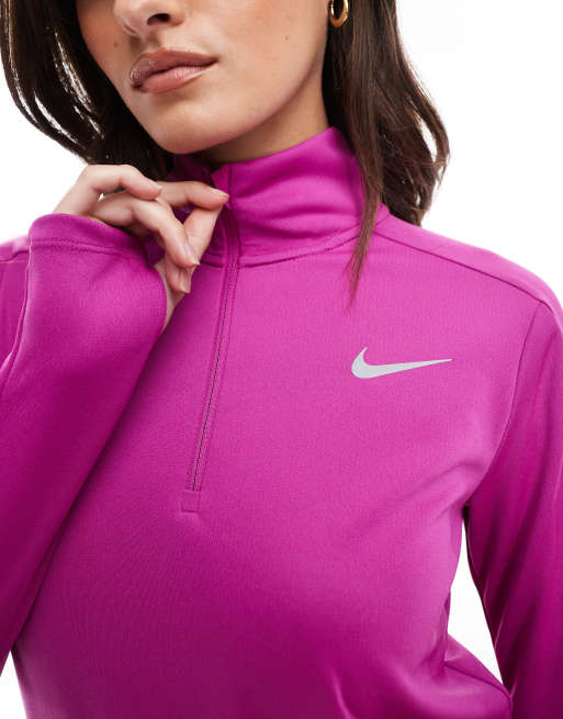 Nike Running – Pacer Dri-FIT – Sweatshirt in Lila mit kurzem Reißverschluss, 4 von 4