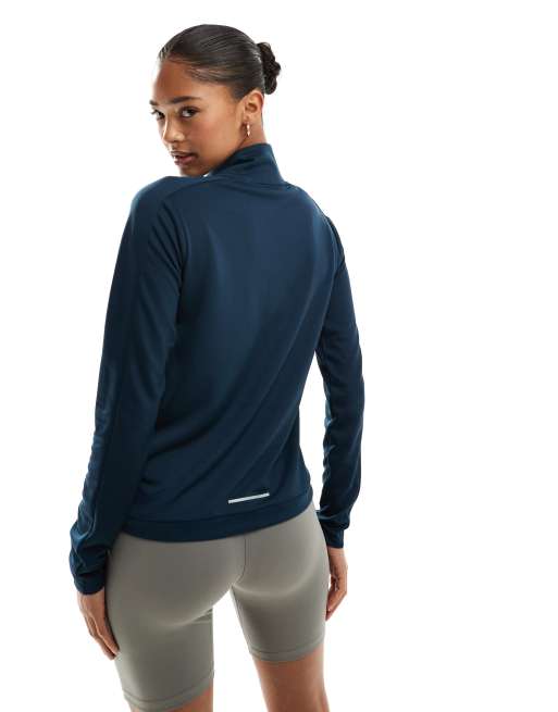 Nike Running – Pacer Dri-FIT – Sweatshirt in Marineblau mit kurzem Reißverschluss, 3 von 4