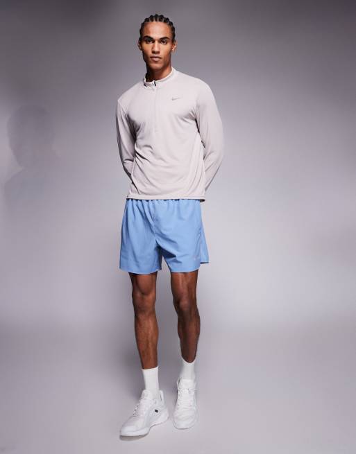 Nike Running - Pacer Dri-FIT - Top a maniche lunghe grigio chiaro con zip corta, 2 di 5