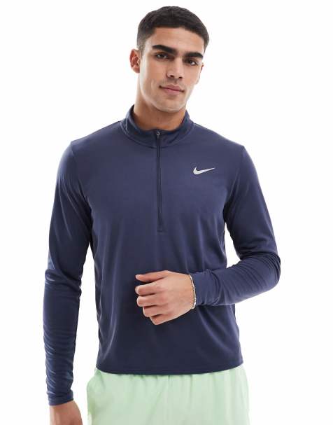 Nike Running - Pacer Dri-FIT - Top manches longues à demi-fermeture éclair - Bleu marine - view 1