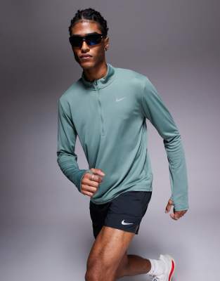 Nike Running - Pacer Dri-FIT - Top manches longues à demi-fermeture éclair - Vert