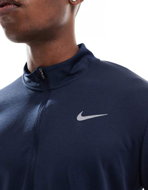 Nike Running - Pacer - Dri-FIT- Top met 1/4 rits in marineblauw, 2 van 4