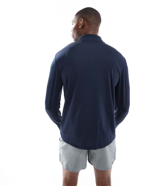 Nike Running - Pacer - Dri-FIT- Top met 1/4 rits in marineblauw, 3 van 4