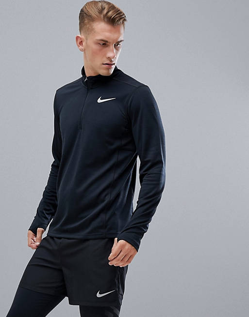 Nike Running pacer half zip sweat in black 928411-010 | ASOS
