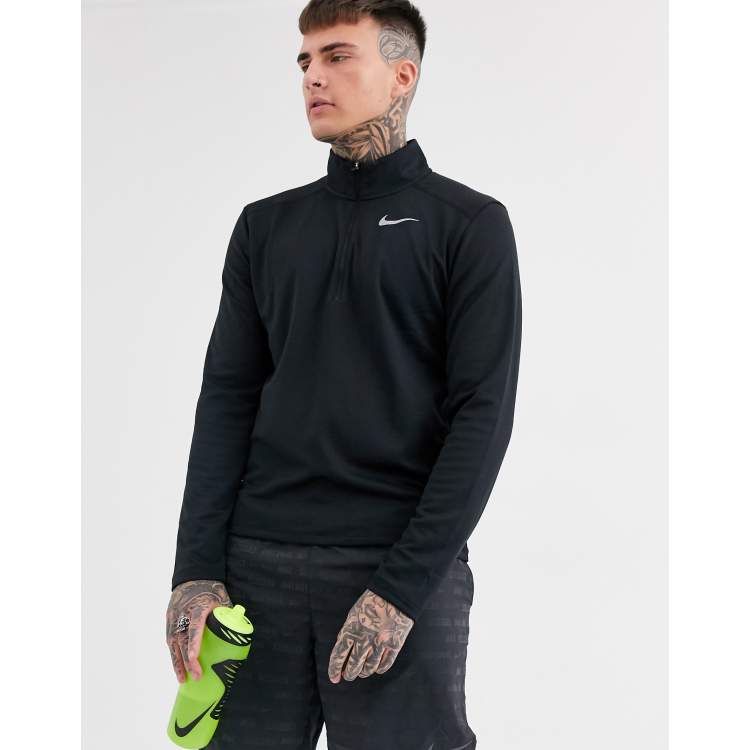 Nike Running Pacer half zip sweat in black | ASOS